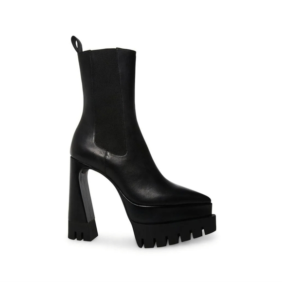 Steve Madden Millie Leather Boot Goth Witchcore Grunge Size 8.5 Chunky Lug Heel - Picture 2 of 10